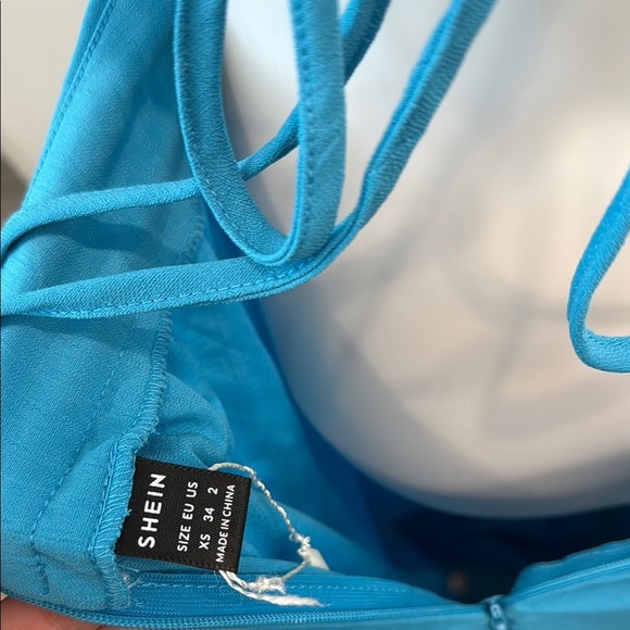 SHEIN US 2 XS Blue Maxi Dress with Cut Out and Slits - Picture 11 of 13